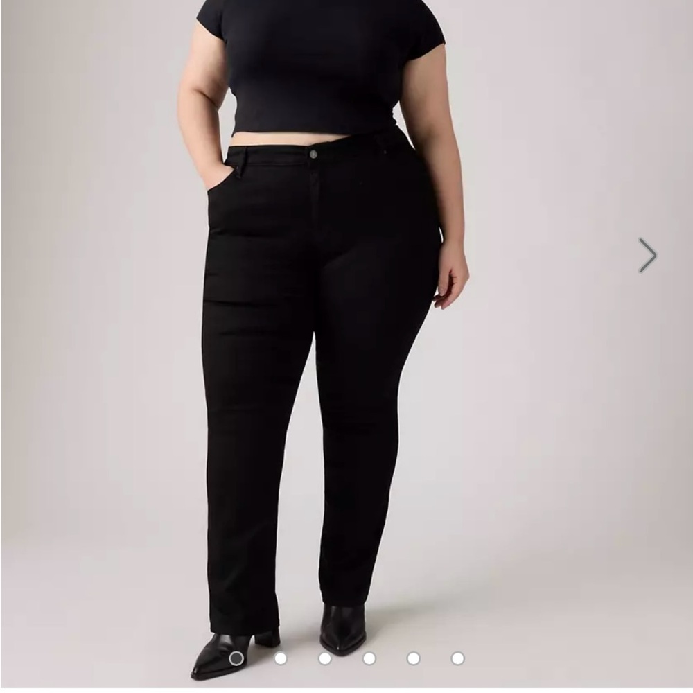 724 HIGH RISE SLIM STRAIGHT FIT WOMEN'S JEANS (PLUS SIZE) NWT Soft Black 20W - Picture 2 of 7